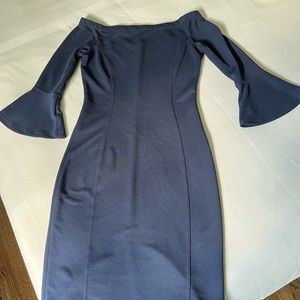 Yonana Barashi Navy Off The Shoulder Dress - Gently Worn